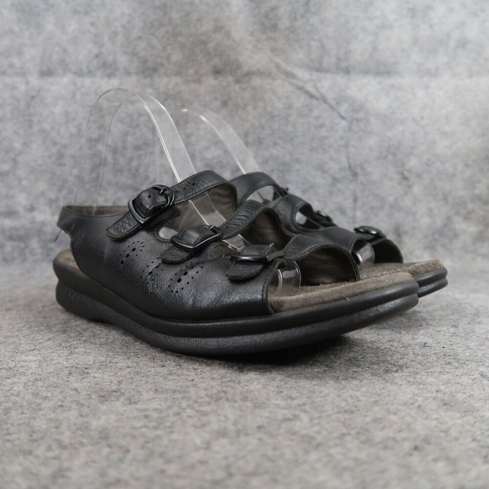 SAS Shoes Womens 10.5 Sandals Leather Casual Walking Tripad Comfort Trio 3 Black